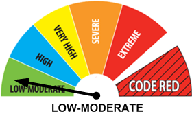 Fire Weather Index: LOW TO MODERATE