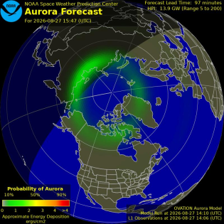 Current Northern hemispheric power input map